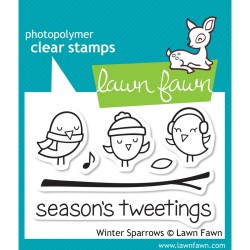 Lawn Fawn Winter Sparrow stamp set